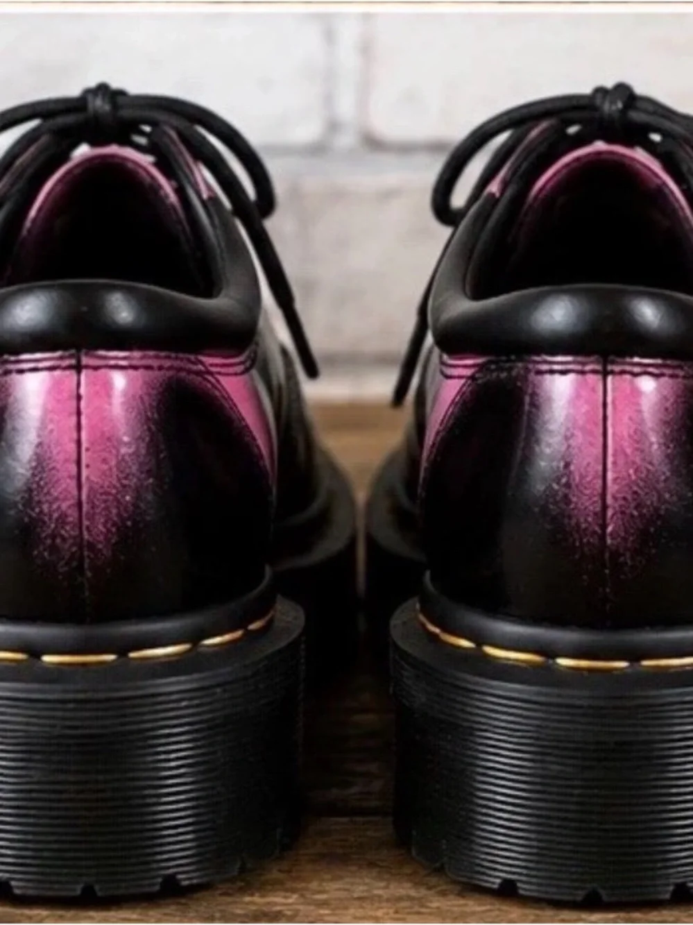 Dr. Martens 8053 Quad Black Pink Arcadia Rub Off Platform Shoes M 10 L 11 No Box